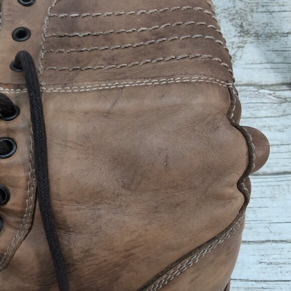 Bed Stu Handmade Leather Combat Boots Brown Goodyear Welt – Men’s 8 - Picture 6 of 12